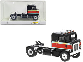 1950 Kenworth Bullnose Truck Tractor Black with Red Stripes 1/87 (HO) Scale Mode - £35.97 GBP
