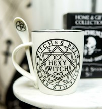 Magical Symbols Pentacles Witches Brew Hexy Witch Coffee Mug And Spoon Set - £16.50 GBP