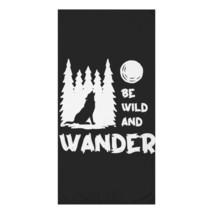 Be Wild and Wander Wolf Print Mink-Cotton Personalized Beach Towel - £36.96 GBP