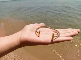 Greek Golden Cuff Bracelet for Women, Simplistic Stacking Bracelet, Summer Elega - £15.76 GBP