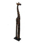 Scratch &amp; Dent 3 Foot Tall Hand-Carved Wooden Giraffe Statue Decor - £31.61 GBP