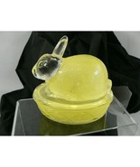 Rabbit Vanity Trinket Jewelry Storage Dish Bowl Glass Lidded Bunny - £37.10 GBP