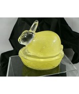 Rabbit Vanity Trinket Jewelry Storage Dish Bowl Glass Lidded Bunny - $47.46