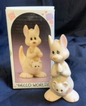 VTG 1988 Hello World! Samuel Butcher Kangaroo with baby Enesco 521175 - £7.41 GBP