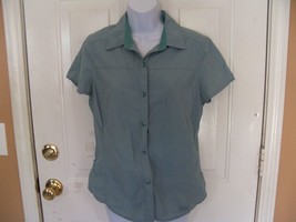 REI Shirt Pale Turquoise  UPF40+ Vented Back Camping Hiking Nylon Top Size S EUC - £12.40 GBP