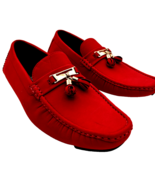 Z. Vaughn Men&#39;s Red Faux Suede Driving Shoes Loafers 547131 size 13 - $19.04