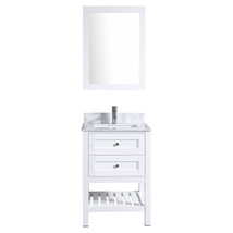 23.5&quot; Vanity Cabinet Set with Mirror White LV6-24W by LessCare - £746.25 GBP