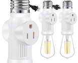 E26 Light Socket To Plug Adapter - 2 Pack 2/3 Prong Light Socket Outlet ... - £10.37 GBP
