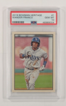 2019 Bowman Heritage Wander Franco Baseball Card PSA 10 Gem Mint Grade #1 - £176.00 GBP