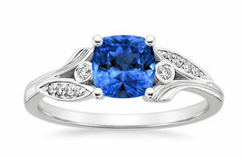 1.00 Ct Cushion Cut Blue Tanzanite Wedding Engagement Ring 14k White Gold Finish - £72.67 GBP