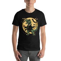 Dinosaur Trex Dino Pumpkins Moon Halloween Unisex t-Shirt - $19.79+