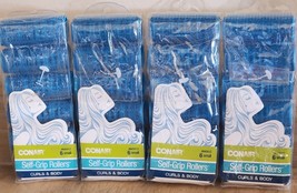 4 Packs Conair Self-Grip Curls &amp; Body Hair Curlers Small  Blue 24 Total NOS - $13.49