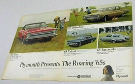 1964 Print Ad 1965 Plymouth Barracuda, Fury, Belvedere, Valiant Cars Chrysler - $14.42