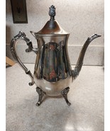 Vtg.Leonard Silverplate Unpolished 9 1/2&quot; Footed Teapot/Coffee Pot-Hinge... - $950.37 MXN