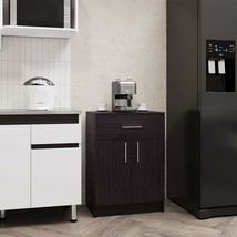 Mallorca Black Pantry Cabinet: 1 Drawer, 2 Shelves - $214.99