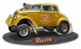 1933 Willy&#39;s Gasser Laser Cut Metal Sign - $49.45