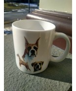Boxer Dogs Porcelain Coffee Cup / Mug Animal accents plus 3.75 inches tall - £10.15 GBP