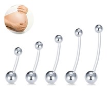 5pcs Pregnancy Support Maternity Flexible Belly Button Rings Piercing Navel Bar  - £10.39 GBP