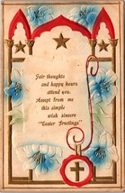 Easter Greetings - Fair thoughts and happy... Embossed Vintage Posted Po... - $12.25