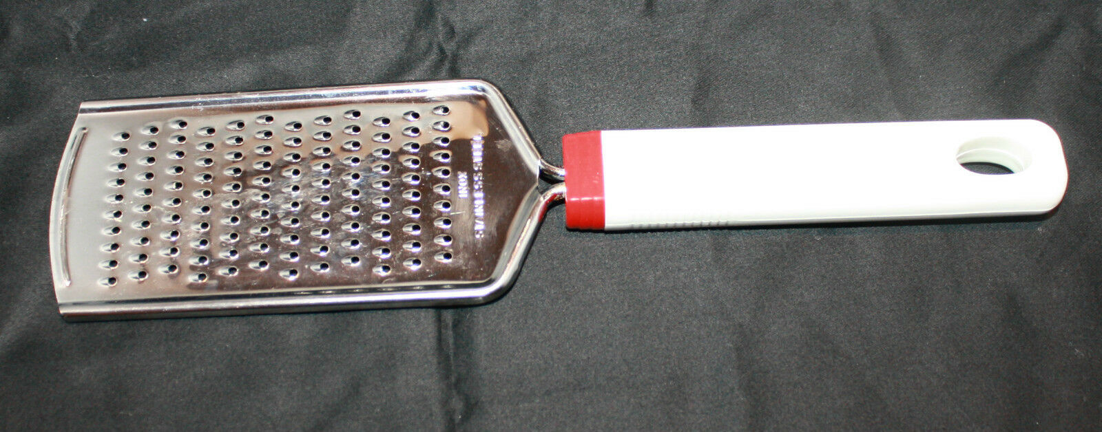 Inox Stainless Steel Cheese Grater Plastic Handle White Red 9.5 Inch  - $23.87