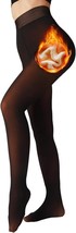 Fleece Lined Tights Deep Color - Fake Translucent Warm (Dark Brown,Size:M) - £12.08 GBP