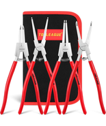 4 Pc 13" Snap Ring Pliers Set Internal External Circlip Straight Bent Heavy Duty - $58.22
