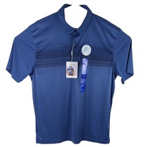 Greg Norman ML75 Golf Polo Stripes Blue Shirt Mens Size Large Play Dry - $29.70