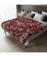 Luxury Floral Toile Velveteen Plush Blanket Soft Cozy French Country Vin... - $50.70