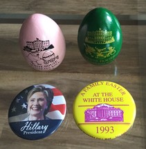 4 Clinton = 2 White House Easter Egg Green 1999 Pink 2000 + 2 Pin 1993 &amp; 2016 - £37.76 GBP