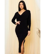 Low Cowl Neck And Back Midi Dress - $56.00