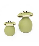 Froggi Concrete Frog Indoor Outdoor Garden Figurine 2 PC Green Lg 4.5 / Sm - $508.73 MXN