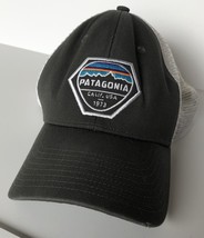 Patagonia Mesh Snapback Horizon Logo Grey White Mesh Trucker Baseball Hat - £13.63 GBP