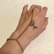 Gold Chain Bracelet with Angel Wings Charm and Angel Word Charm - $22.00