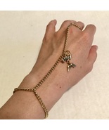 Gold Chain Slave Bracelet with Angel Wings Charm and Angel Word Charm - £17.20 GBP