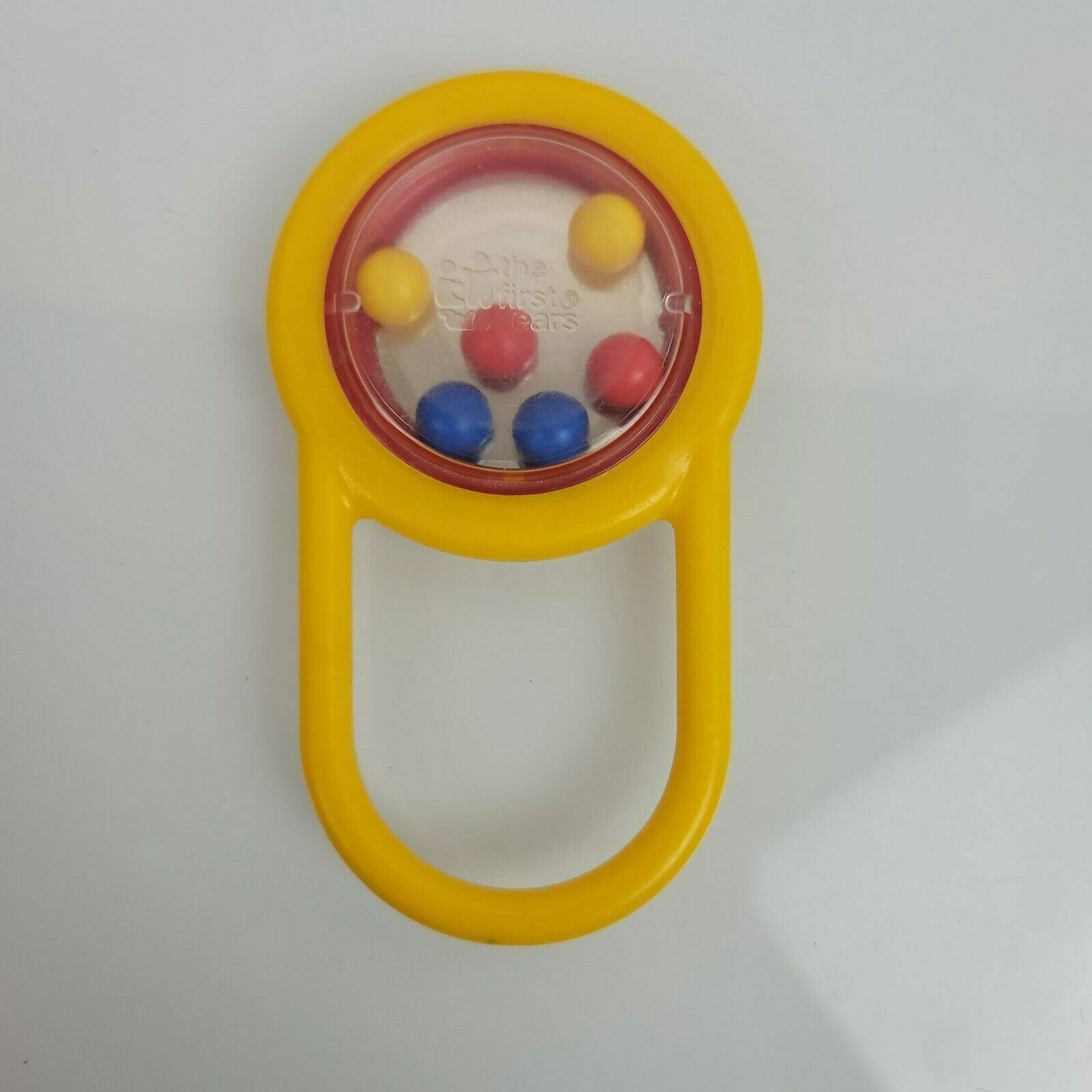 Vintage The First Years Shake & See Rattle Washables 1990s Plastic Toy Yellow  - $17.81