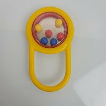 Vintage The First Years Shake &amp; See Rattle Washables 1990s Plastic Toy Yellow  - $17.81