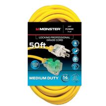 Monster Just Power It Up Outdoor 50 ft. L Yellow Extension Cord 14/3 SJTW - $54.95