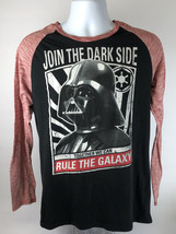 Mens Star Wars Raglan Shirt Large Darth Vader Join the Dark Side Rule th... - $17.99