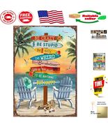Vintage Beach Wall Art Tin Sign - Surfing Boards (8x12 Inches) for Home ... - $15.04