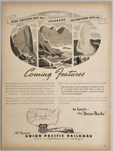 1940&#39;s? Print Ad Union Pacific Railroad Yellowstone,Zion,Bryce Canyon Nat Parks - £14.49 GBP