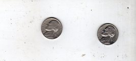 Jefferson Nickels Coin  - 2 Nickels 1974 &amp; 1975 - $5.25