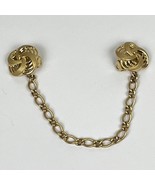 Vintage Crown Trifari Gold-Tone Sweater Guard Clips with Chain - $530.79 MXN