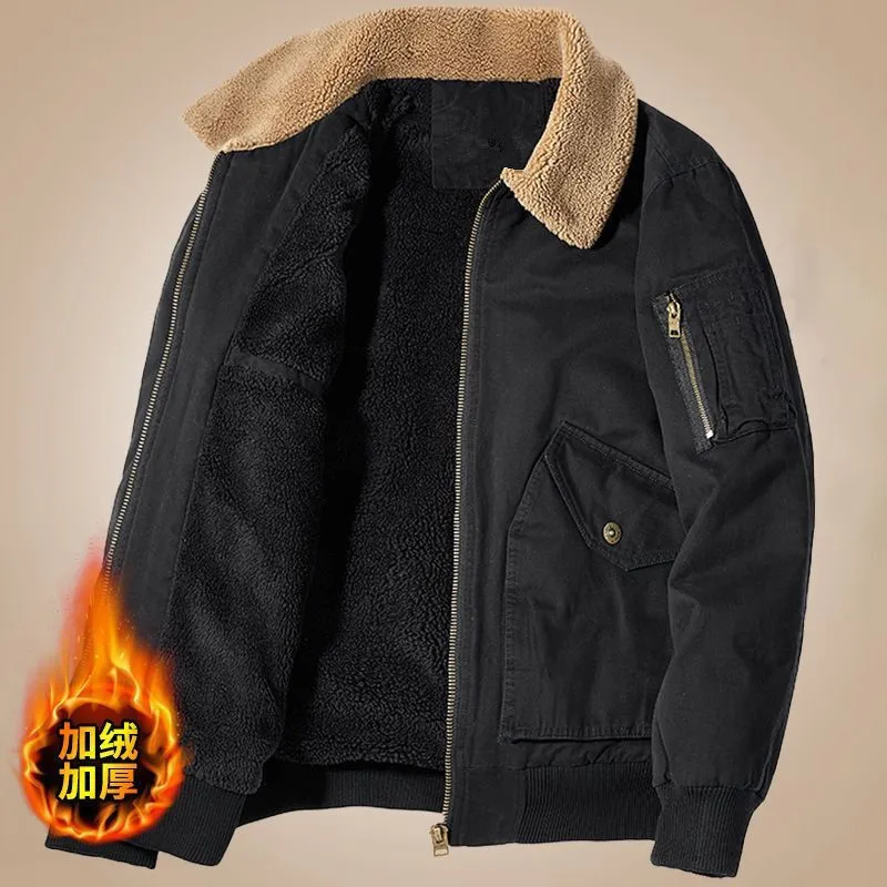  Winter New Men Jacket Thicken Fleece Warm Casual Jacket Men Coat Lamb  Fashion  - £340.33 GBP