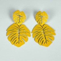NEW! Exaggerated Yellow Leaf Boho Dangle Earrings - £13.84 GBP