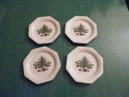 Set of 4 NIKKO Christmastime SNACK DISH / COASTERS -4.75&quot; - Made in Japa... - £15.94 GBP