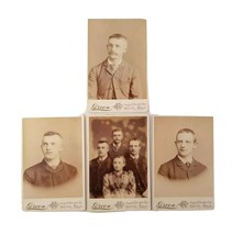 4 1890s Brothers &amp; Sister Studio Cabinet Card Photos w Group &amp; Single Portraits - £31.67 GBP