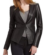 Leather Blazer Coat Jacket Women Lambskin Ladies Trench Biker Kim Fit Bl... - $37.88+