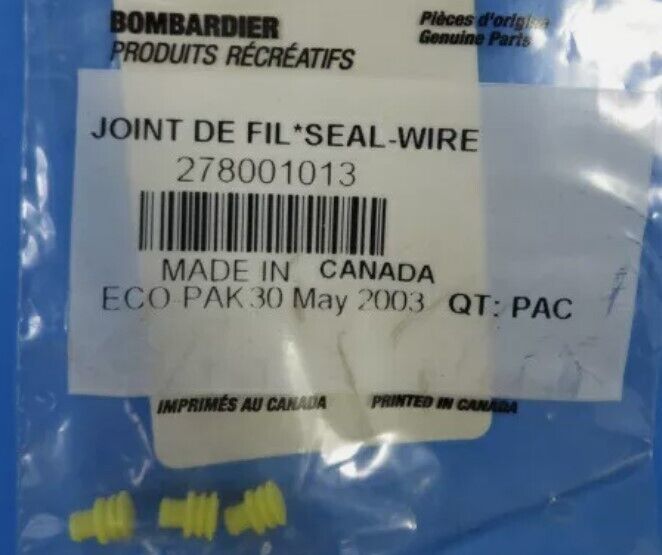 Bombardier Can-Am Sea-Doo Ski-Doo 278001013 Wire Seal Yellow Pack of 3 - $6.99