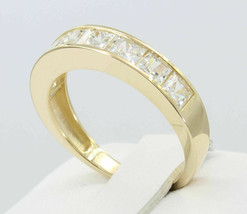 1.25Ct 14K Yellow Gold Over Princess Cut Wedding Anniversary Ring Band - £65.81 GBP