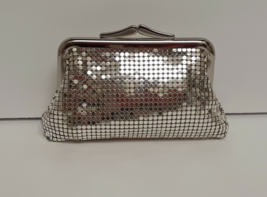 VTG Whiting &amp; Davis Mesh Coin Change Purse Case Silver Tone Small - £31.41 GBP